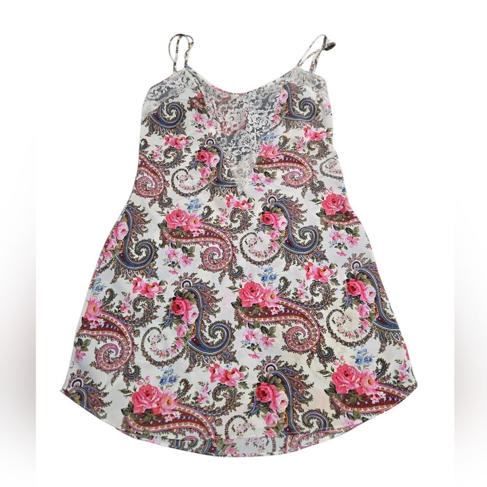 Victoria's Secret Vintage Floral Paisley Lace  Slip Dress